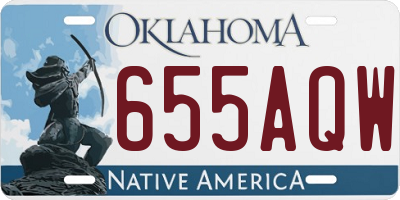 OK license plate 655AQW