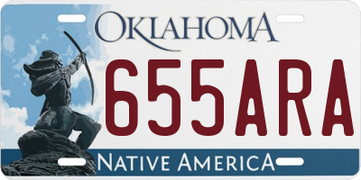 OK license plate 655ARA