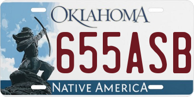 OK license plate 655ASB