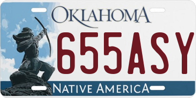 OK license plate 655ASY