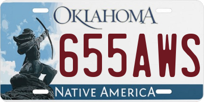 OK license plate 655AWS