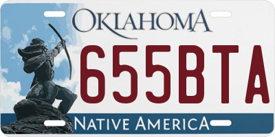 OK license plate 655BTA
