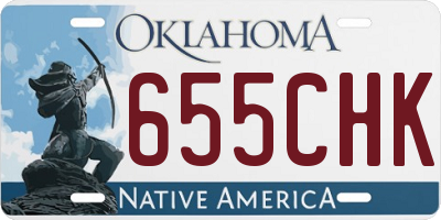 OK license plate 655CHK