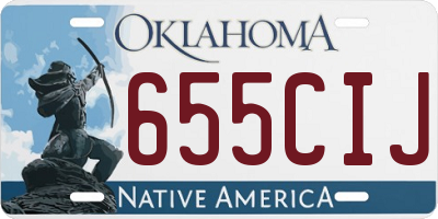 OK license plate 655CIJ