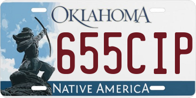 OK license plate 655CIP