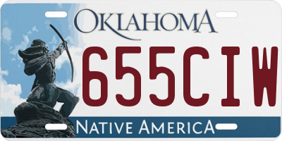OK license plate 655CIW