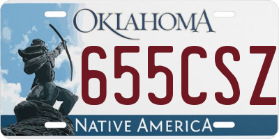 OK license plate 655CSZ