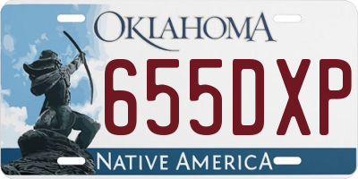 OK license plate 655DXP