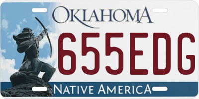 OK license plate 655EDG