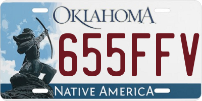 OK license plate 655FFV