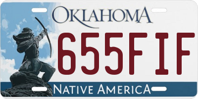 OK license plate 655FIF
