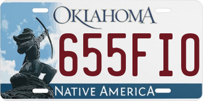OK license plate 655FIO