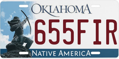 OK license plate 655FIR