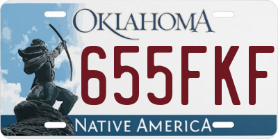 OK license plate 655FKF