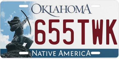 OK license plate 655TWK
