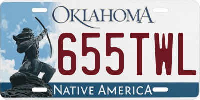 OK license plate 655TWL