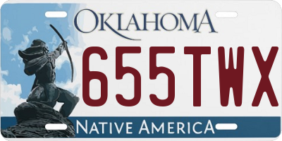 OK license plate 655TWX