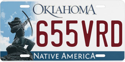 OK license plate 655VRD
