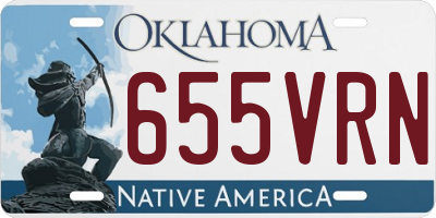 OK license plate 655VRN