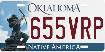 OK license plate 655VRP