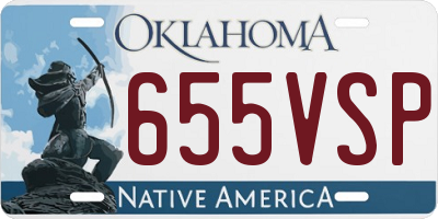 OK license plate 655VSP