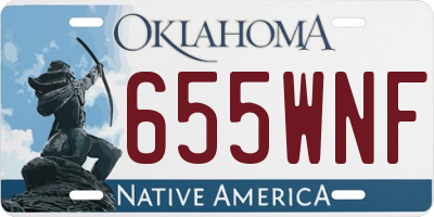 OK license plate 655WNF