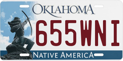 OK license plate 655WNI