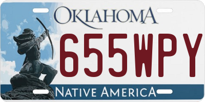 OK license plate 655WPY