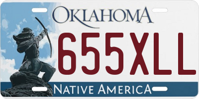 OK license plate 655XLL