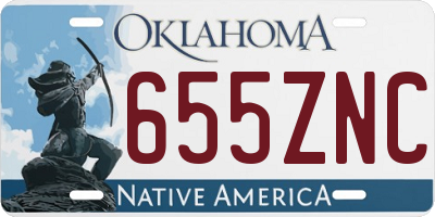 OK license plate 655ZNC