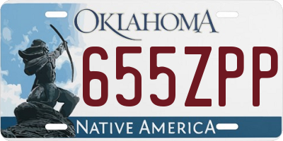 OK license plate 655ZPP