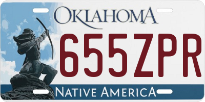 OK license plate 655ZPR