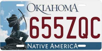 OK license plate 655ZQC