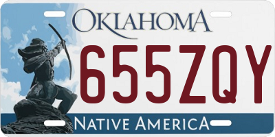 OK license plate 655ZQY