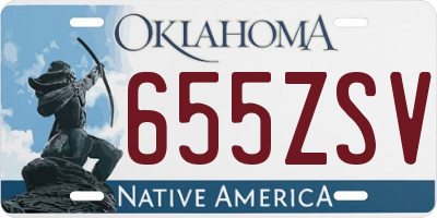 OK license plate 655ZSV