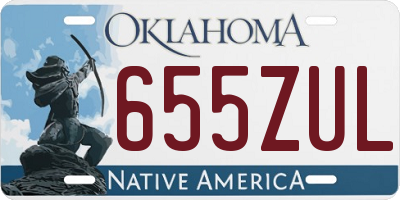 OK license plate 655ZUL