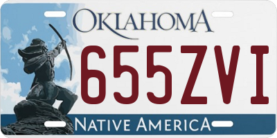 OK license plate 655ZVI