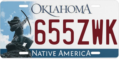 OK license plate 655ZWK