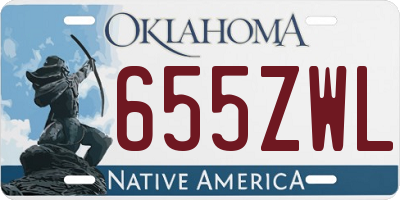 OK license plate 655ZWL