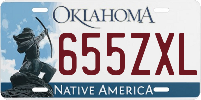 OK license plate 655ZXL