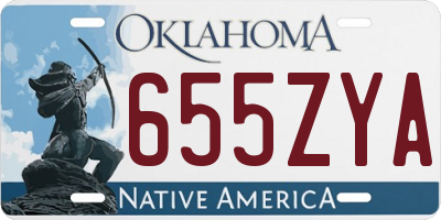 OK license plate 655ZYA