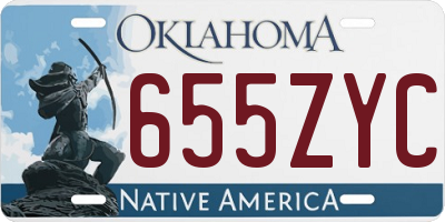 OK license plate 655ZYC