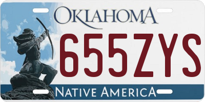 OK license plate 655ZYS