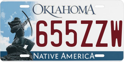 OK license plate 655ZZW