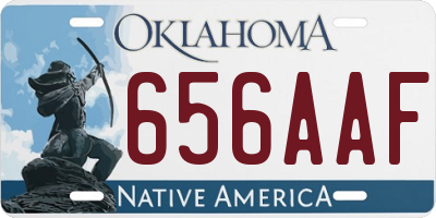 OK license plate 656AAF