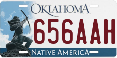 OK license plate 656AAH