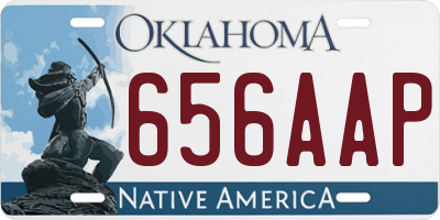 OK license plate 656AAP
