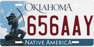 OK license plate 656AAY