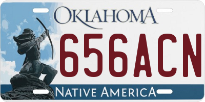OK license plate 656ACN