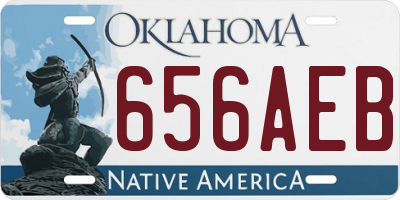 OK license plate 656AEB